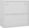 vidaXL Büroschrank mit Schiebetür Hellgrau 90x40x90 cm Produktbild-Vorschau 4