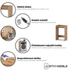 A collage of images highlighting features of a furniture item, likely a cabinet for a washing machine. Náhled obrázku produktu