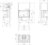 Technical drawing with dimensions of a fireplace insert. Anteprima dell’immagine prodotto