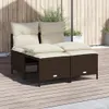 Design 4-tlg. Garten-Sofagarnitur mit Kissen Braun Poly Produktbild-Vorschau 1