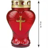 Grablicht aus Glas in Herzform Rot 3er-Pack Grabkerze 45h Produktbild-Vorschau 2