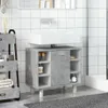 A bathroom vanity with a sink and faucet, tiled walls, and a shower stall in the background. Produktbild-Vorschau