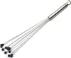 A stainless steel whisk with black tips on a white background. Anteprima dell’immagine prodotto