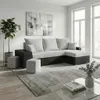 Ecksofa mit Schlaffunktion HUBERT2 - Silber/Schwarz Produktbild-Vorschau 3