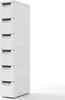 Schmaler Rollcontainer mit 6 Schubladen, weiß, PP-Material Produktbild-Vorschau 1