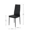 A black dining chair with dimensions indicated by lines and text. Podgląd zdjęcia produktu