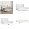 vidaXL Boxspringbett mit Matratze Weiß 180x200 cm Produktbild-Vorschau 1