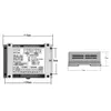 A product image showing a control unit with dimensions and labels. Podgląd zdjęcia produktu