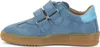 A side view of a single blue child's shoe with a brown sole and light blue accents. Produktbild-Vorschau