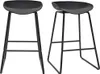Miliboo - Design-Barhocker Schwarz mit Metallbeinen (2 Produktbild-Vorschau 1