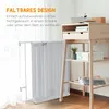 A white baby gate is shown in a room next to a wooden desk with shelves. Produktbild-Vorschau