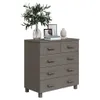 Sideboard HAMAR Hellgrau 79x40x80 cm Massivholz Kiefer Produktbild-Vorschau 6