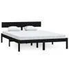 The Living Store Massivholzbett Schwarz Kiefer 150x200 cm Produktbild-Vorschau 3