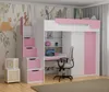 Dvoudveřová šatní skříň 98 cm RORA - bílá / růžová Náhled obrázku produktu 3