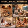Couchbar für Wein Eiche mit 4 Glasschalen - Getränkehalter Produktbild-Vorschau 5
