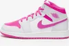 Nike Air Jordan 1 Mid White Fire Pink Iris Whisper Sneaker Anteprima dell’immagine prodotto 1