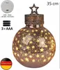 LED Deko-Kugel 30 cm Sterne Rose-Gold Glaskugel Timer Produktbild-Vorschau 2