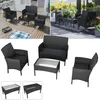 LZQ Poly-Rattan Balkonmöbel Set, 4-teilig – Loungeset mit 2 Produktbild-Vorschau 1