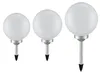 3er Set LED Solarleuchten, Kugel weiß, Erdspieß, D 20/25/30 Produktbild-Vorschau 1