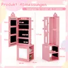A diagram showing the dimensions of a pink children's jewelry cabinet. Podgląd zdjęcia produktu