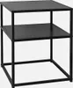 A black metal two-tiered side table or nightstand. Anteprima dell’immagine prodotto