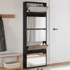 vidaXL Scarpiera con specchio 5 scomparti nero 63x17x169,5 Anteprima dell’immagine prodotto 2