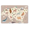 MuchoWow® Schreibtischunterlage Weltkarte - Braun - Tiere - Produktbild-Vorschau 1