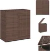 A brown PE rattan storage box with its lid open, shown from multiple angles. Produktbild-Vorschau