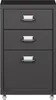 A three-drawer metal filing cabinet on wheels, shown from the front. Podgląd zdjęcia produktu