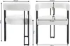 A collage of two chairs with dimensions indicated. Produktbild-Vorschau