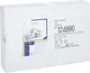 A white cardboard box with product information and an image of a bicycle plant stand printed on it. Produktbild-Vorschau