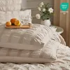 Seersucker Bettwäsche 220x240cm Kariert Beige 3tlg. Set mit Produktbild-Vorschau 5