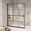 vidaXL Duschkabine ESG 116x140 cm Schwarz Produktbild-Vorschau 2