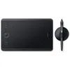 A black Wacom Intuos Pro digital drawing tablet and stylus are shown on a white background. Produktbild-Vorschau