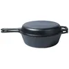 A cast iron pot with a lid and handle, shown from the side against a white background. Náhled obrázku produktu