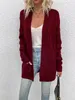 ASKSA Damen Langarm Strickjacke Mittellange Elegant Mantel Produktbild-Vorschau 5