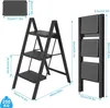 XINZI Escabeau 3 marches pliable, échelle en acier, tapis Voir les images du produit 2