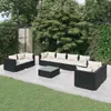 vidaXL 9-tlg. Garten-Lounge-Set mit Kissen Poly Rattan Produktbild-Vorschau 2