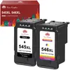 Two black ink cartridges and a red box with city skyline graphics. Produktbild-Vorschau