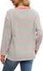 ASKSA Damen T-Shirt Rundhals Langarm Shirts Gestreift Basic Produktbild-Vorschau 4