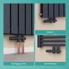 Collage of three images showing different installation types of a radiator valve set. Podgląd zdjęcia produktu