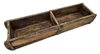 A rustic wooden box with two compartments, shown from a diagonal angle on a white background. Podgląd zdjęcia produktu