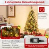A decorated Christmas tree with gifts underneath, and a close-up of Christmas lights on branches. Voir les images du produit