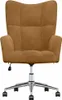 A brown velvet office chair with a chrome base and wheels. Náhľad obrázku produktu