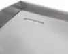 A close-up view of a stainless steel grill plate with a rectangular slot. Produktbild-Vorschau