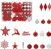 A collage of various red and white Christmas ornaments, including baubles, snowflakes, stars, and reindeer. Náhľad obrázku produktu