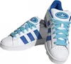 A pair of white and blue Adidas sneakers. Podgląd zdjęcia produktu