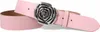 Ledergürtel Damen Echtleder 4 cm, Rosen-Schnalle altsilber, Produktbild-Vorschau 1
