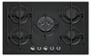 A top-down view of a black gas cooktop with five burners. Anteprima dell’immagine prodotto