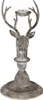 Clayre & Eef Kerzenständer Hirsch 17x14x30 cm Grau Metall Produktbild-Vorschau 5